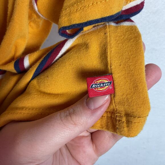 Dickies Womens Embroidered Logo Crop Top Horizontal Stripes Large - Picture 7 of 11